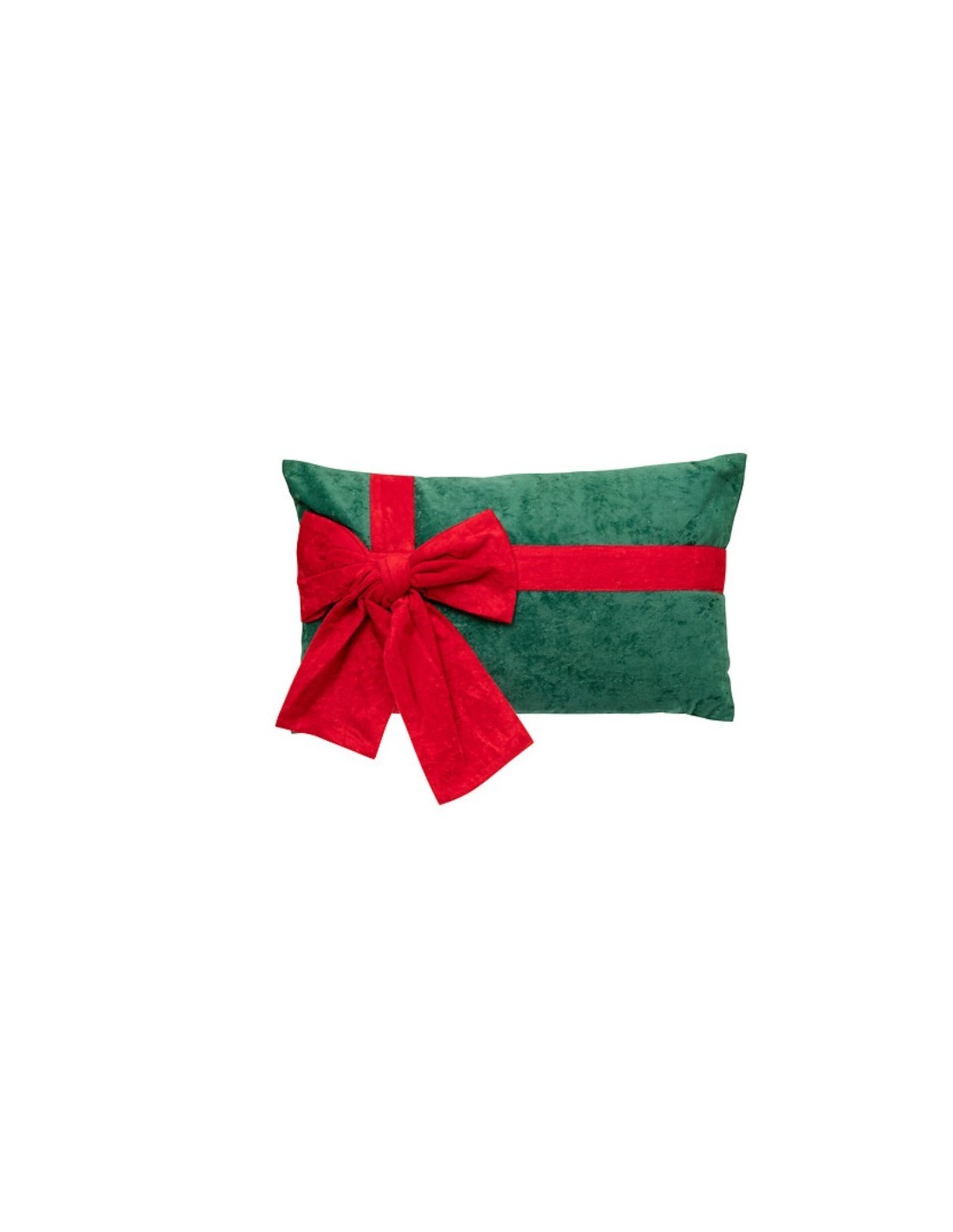 Cuscino di Natale a Fiocco Vel Verde 30x50 – La Magia di Natale a casa tua