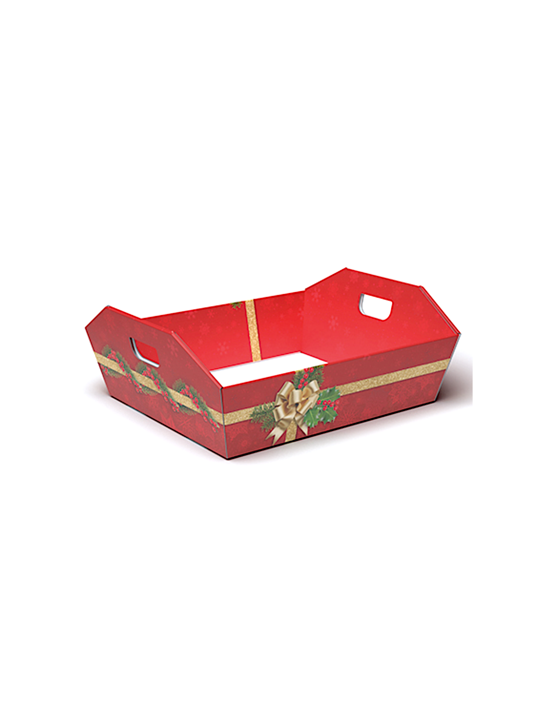 CESTA MEDIA HOLLY JOLLY CON MANICI 34X29X10CM