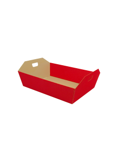 CESTA ONDA GRANDE ROSSA CON MANICI 33X44X15CM