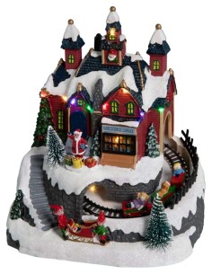 Giostrina Natalizia Villaggio con Luci e Musica, 19x15x21,5 cm 2