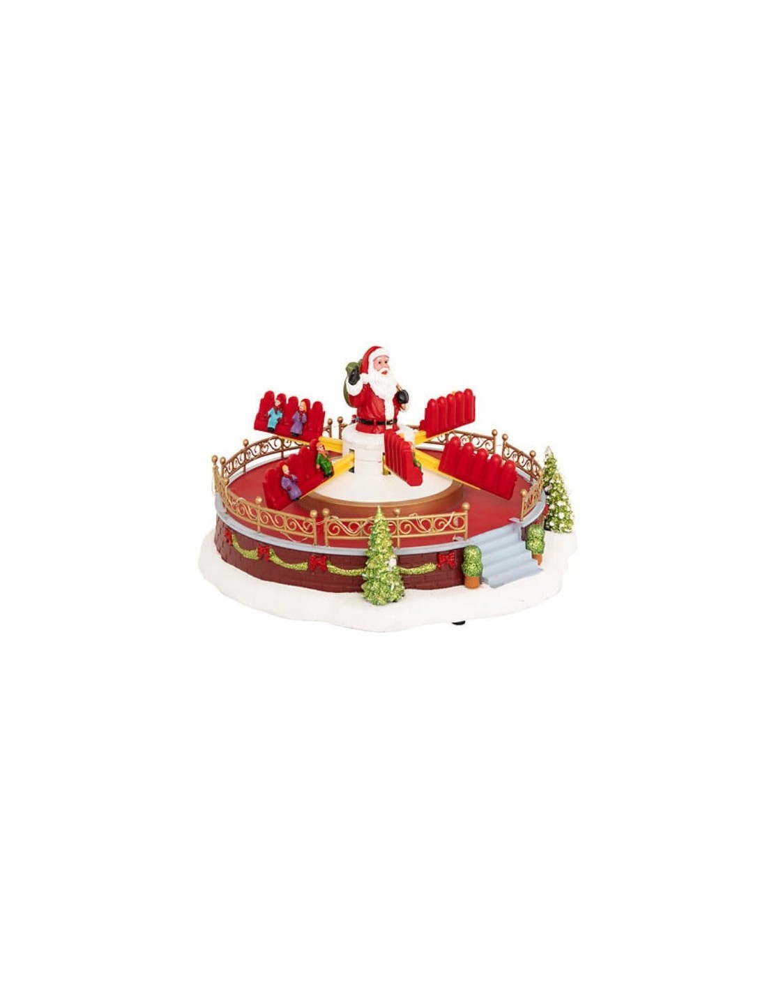 Villaggio di Natale Manège con Movimento, Musica e 25 LED – La Magia di Natale a casa tua