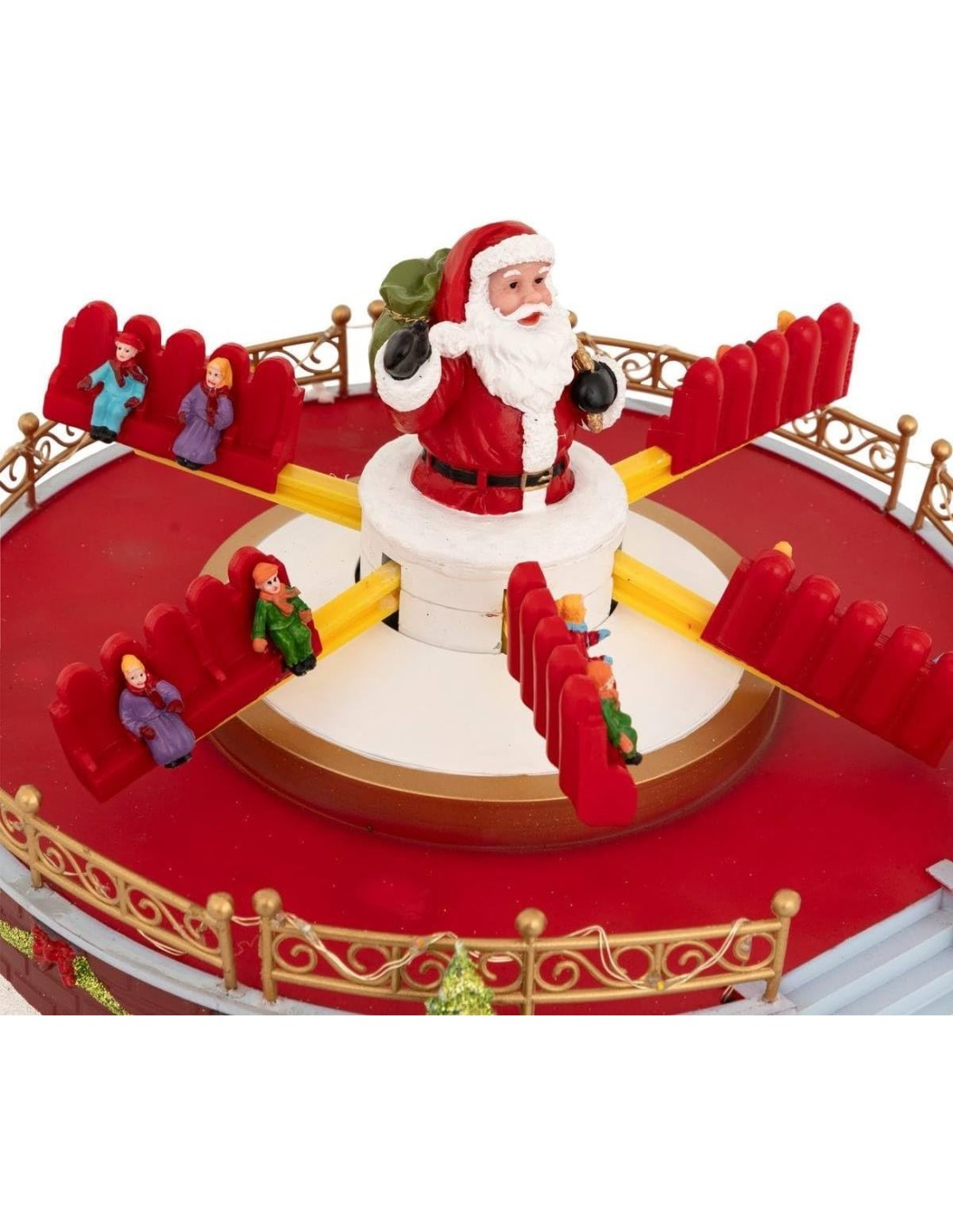 Villaggio di Natale Manège con Movimento, Musica e 25 LED – La Magia di Natale a casa tua