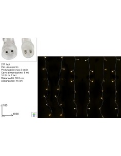 TENDA FLASH 217LED 10X1MT PROLUNGABILE  BIANCO CALDO