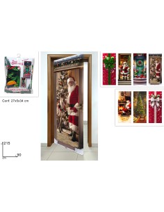 COPRIPORTA 90X215CM DECORO NATALIZIO ASSORTITO