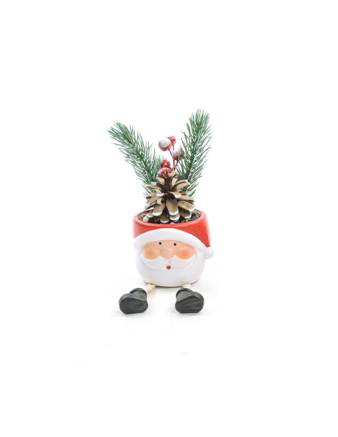 PIANTINA NATALIZIA H18CM VASO GAMBELUNGHE CERAMICA ASSORTITO
