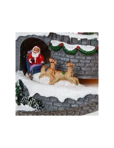 Villaggio di Natale Luminoso di Santa Luisa, decorazione natalizia con LED e movimento, scena animata da tavolo