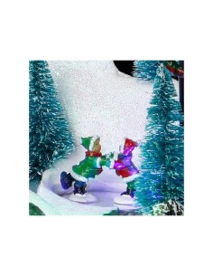 Villaggio di Natale Luminoso di Santa Luisa, decorazione natalizia con LED e movimento, scena animata da tavolo
