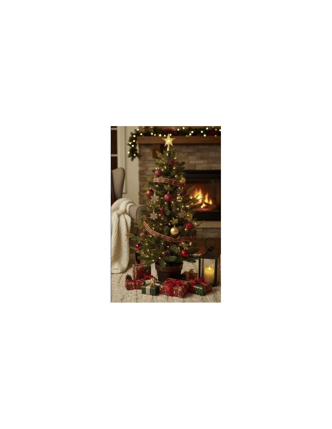 Corona di Natale Dorata Fééric Lights & Christmas, decorazione con pigne e dettagli oro