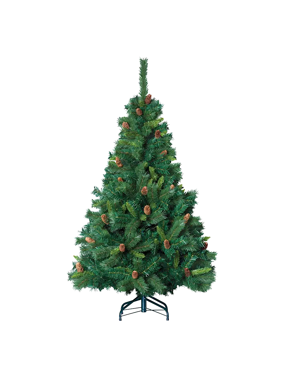 Albero di Natale Royal Majestic 210cm verde, abete artificiale folto diametro 128cm, rami realistici PE e PVC