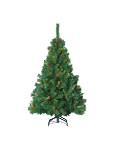 Albero di Natale Royal Majestic 240cm verde, abete artificiale realistico diametro 142cm, rami fitti PE e PVC