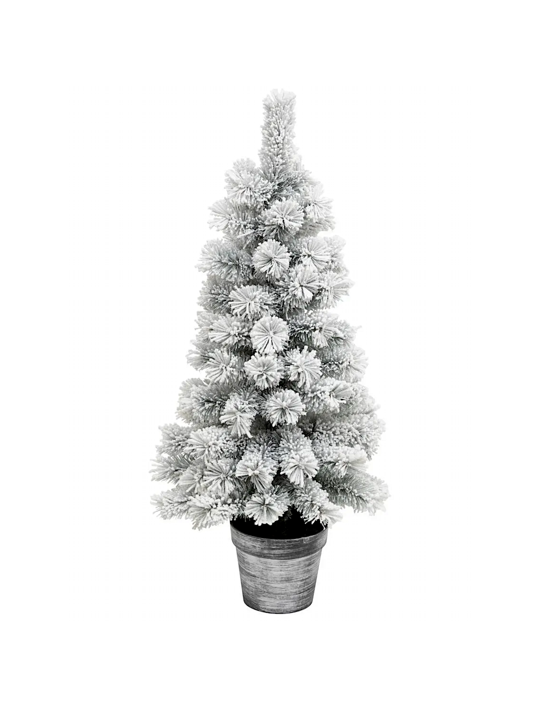 Albero di Natale Windy Peak 100cm innevato in vaso, abete artificiale  con rami realistici e base decorativa, diametro 45cm