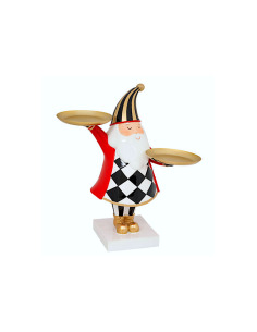 DECORAZIONE BABBO NATALE RESINA CON PIATTI 26X22X27CM