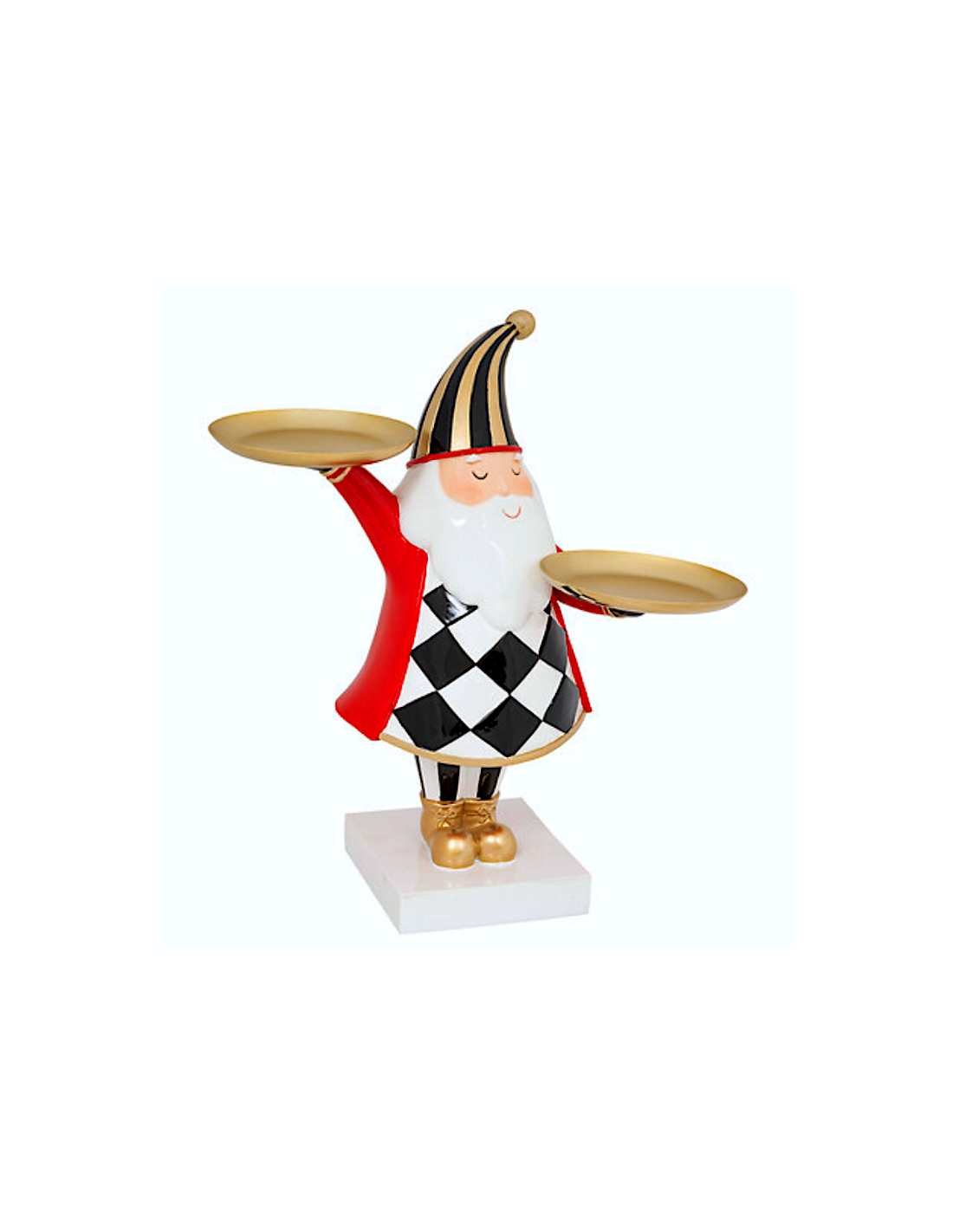 DECORAZIONE BABBO NATALE RESINA CON PIATTI 26X22X27CM