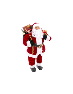 BABBO NATALE VELLUTO ROSSO 46X35X124CM