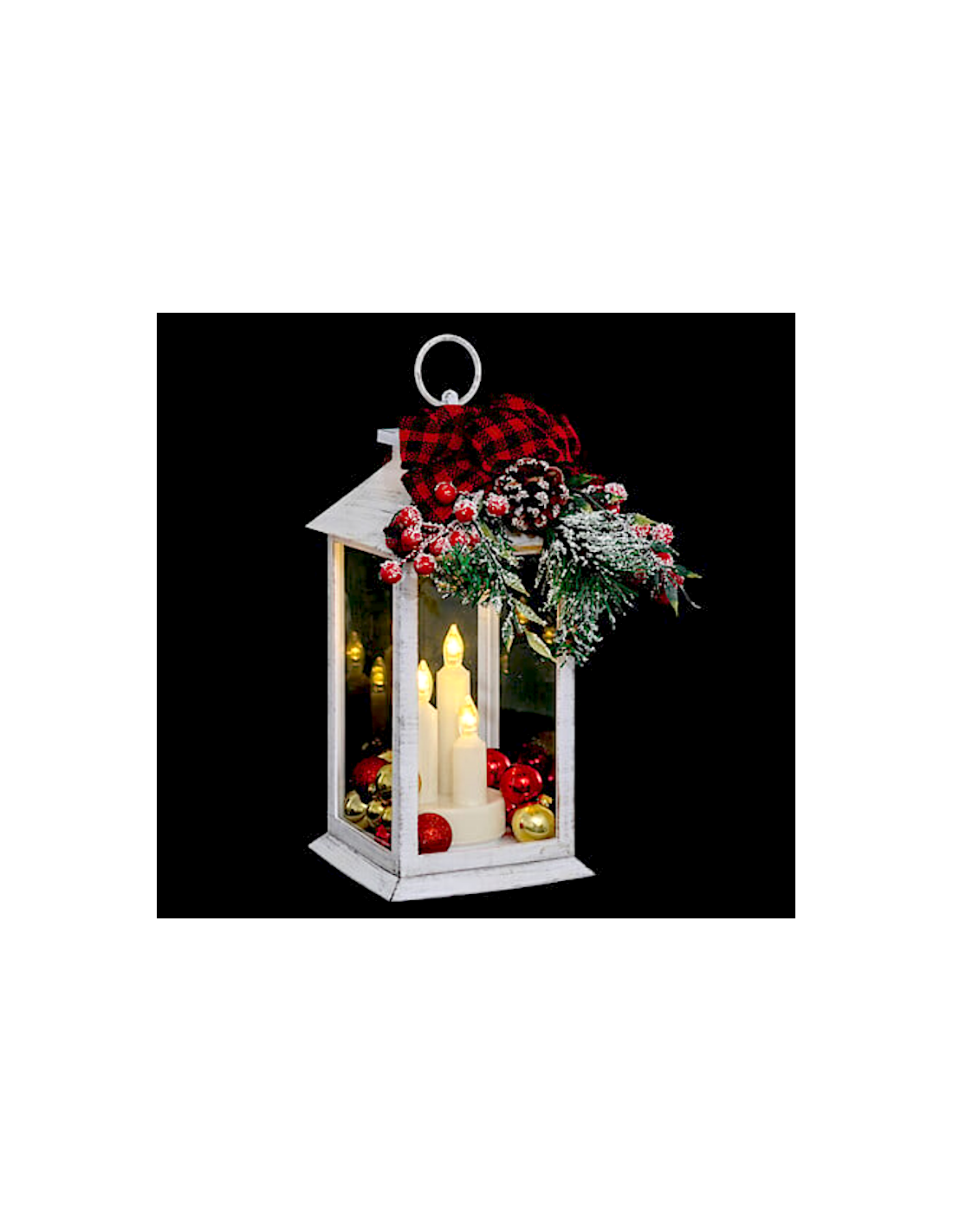 LANTERNA DECORATIVA 14X14X29CM BIANCO POLIPROPILENE