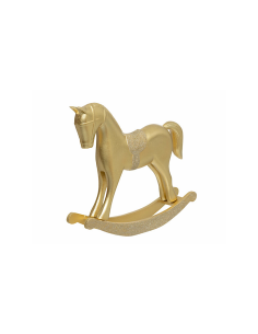 CAVALLO A DONDOLO LEGNO 32X6X35CM DORATO