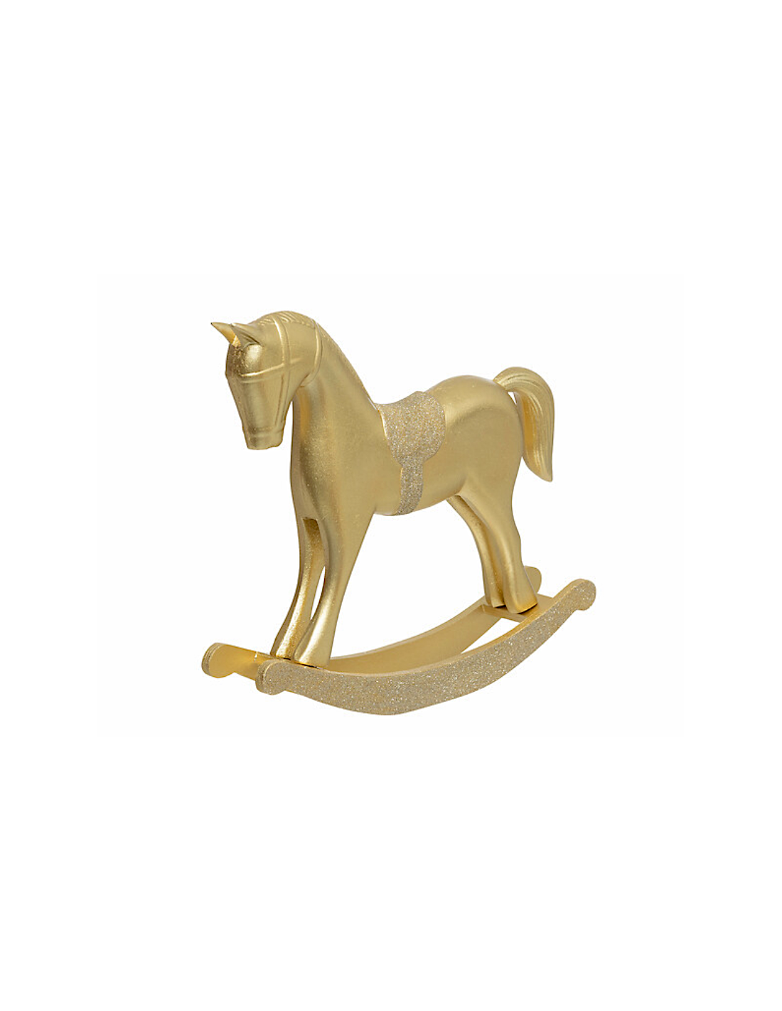 CAVALLO A DONDOLO LEGNO 32X6X35CM DORATO