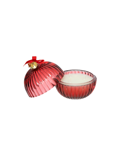 CANDELA PROFUMATA SFERA VETRO ROSSO 150GR