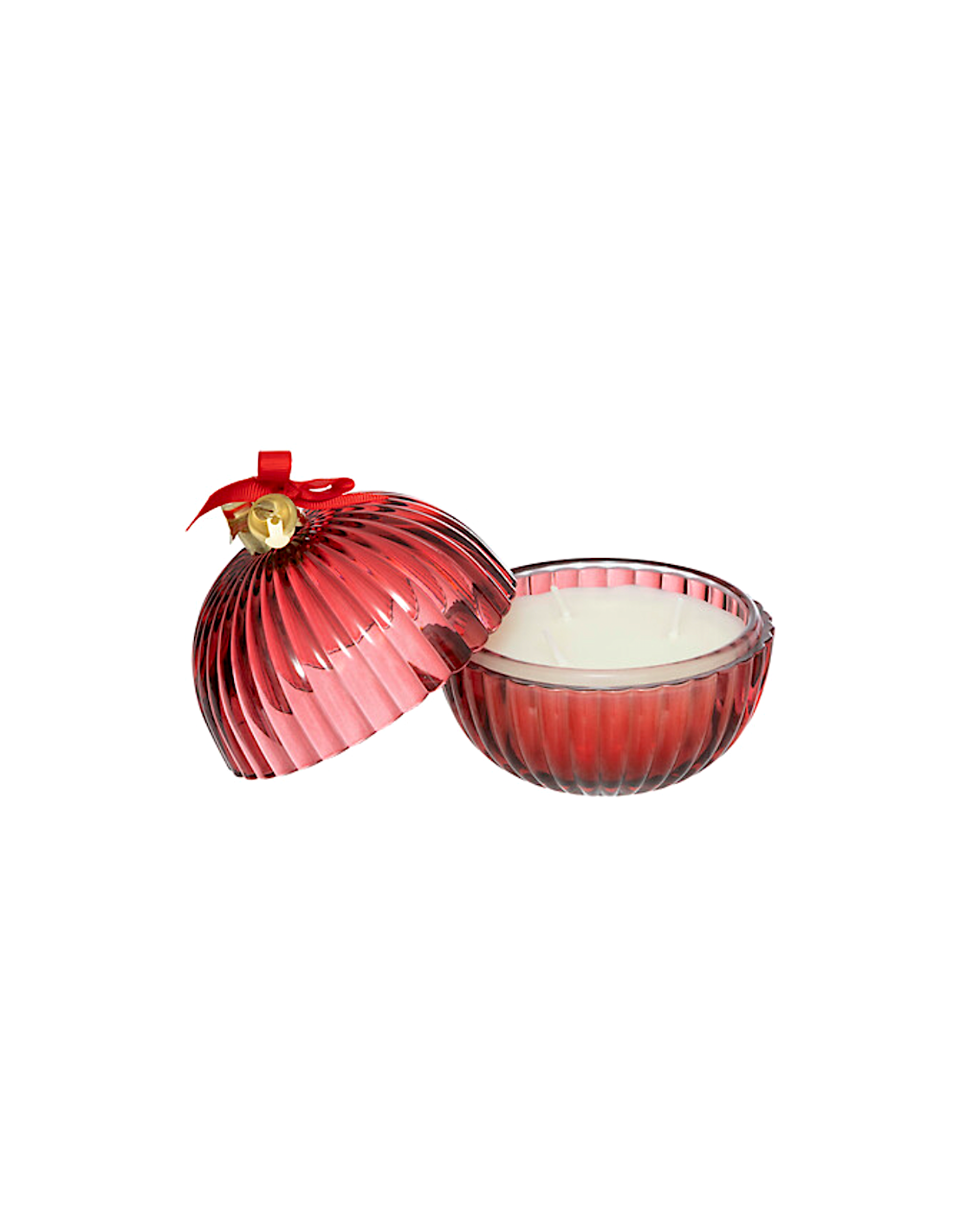 CANDELA PROFUMATA SFERA VETRO ROSSO 150GR