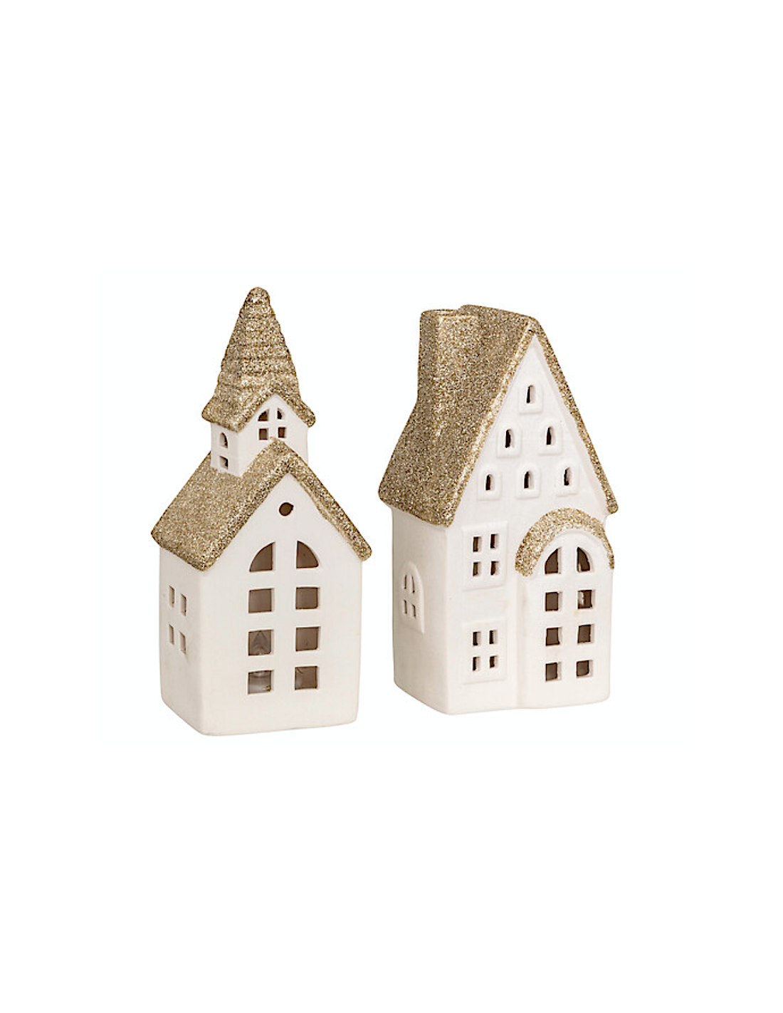 DECORAZIONE CASETTA CERAMICA 8X6X17CM CON LUCE LED