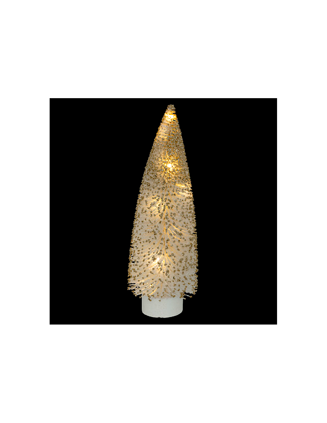 DECORAZIONE ALBERO BIANCO/ORO H30CM 10LED BIANCO CALDO
