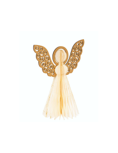 DECORAZIONE ANGELO CARTA 25CM AVORIO