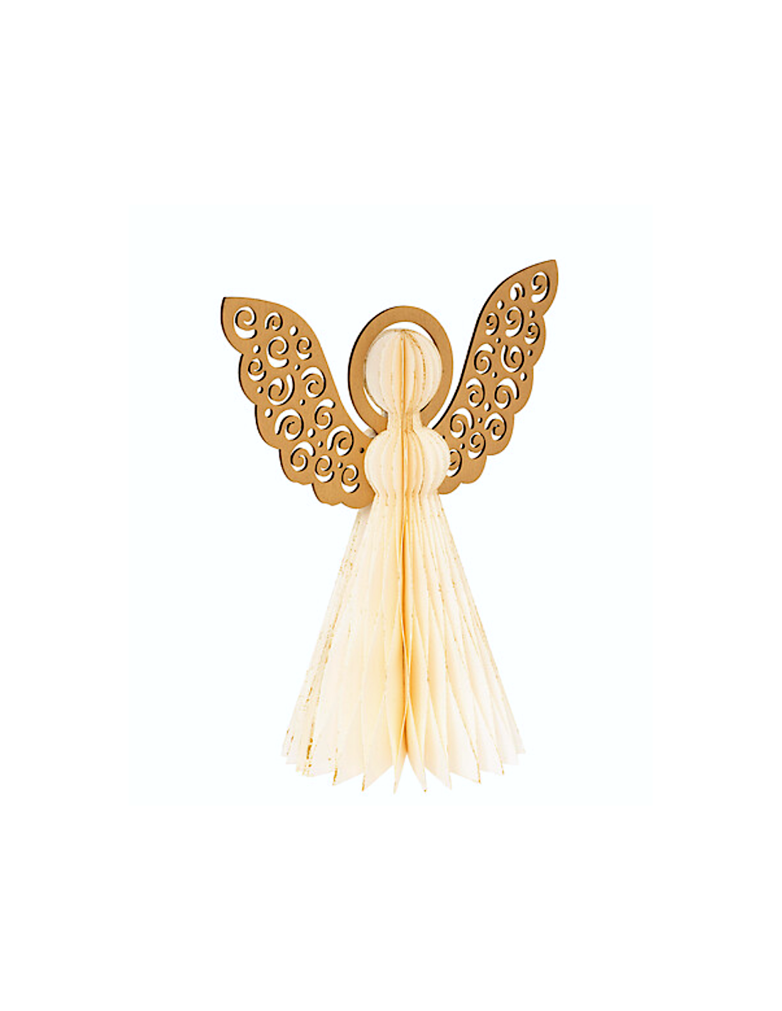 DECORAZIONE ANGELO CARTA 25CM AVORIO