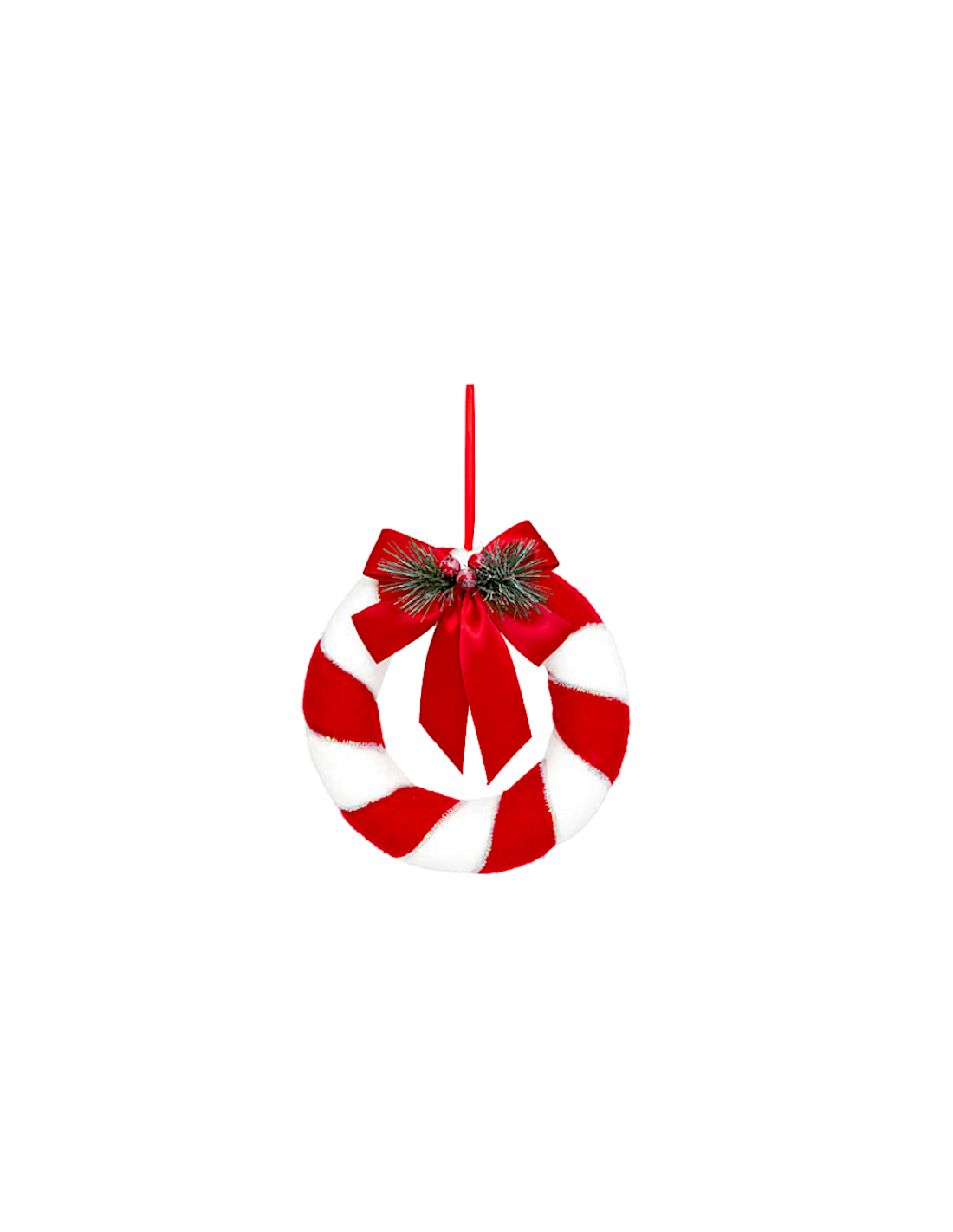 DIETROPORTA CORONA CON FIOCCO D23CM ROSSO/BIANCO