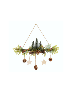 DIETROPORTA ABETI CON PIGNE E STELLE 48X7X50CM PVC