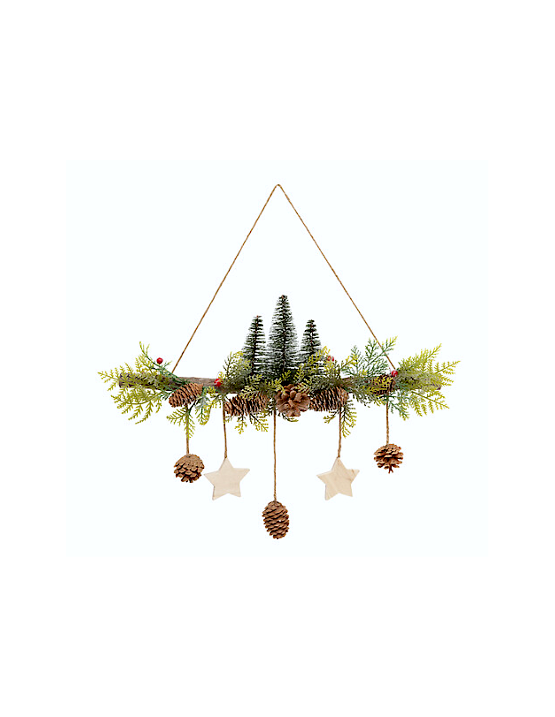 DIETROPORTA ABETI CON PIGNE E STELLE 48X7X50CM PVC