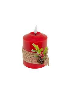 CANDELA LED ROSSO CON RAMETTO 7,5X12,5CM