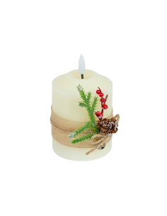 CANDELA LED BIANCO CON RAMETTO 7,5X12,5CM