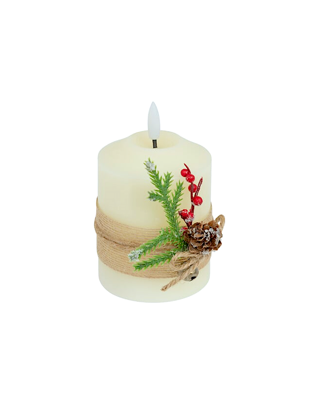 CANDELA LED BIANCO CON RAMETTO 7,5X12,5CM