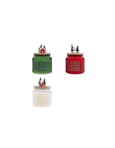 CANDELA PROFUMATA COPERCHIO DECORATO 330GR ASSORTITA