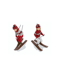 DECORAZIONE SCIATORE RESINA H19,5CM ASSORTITO