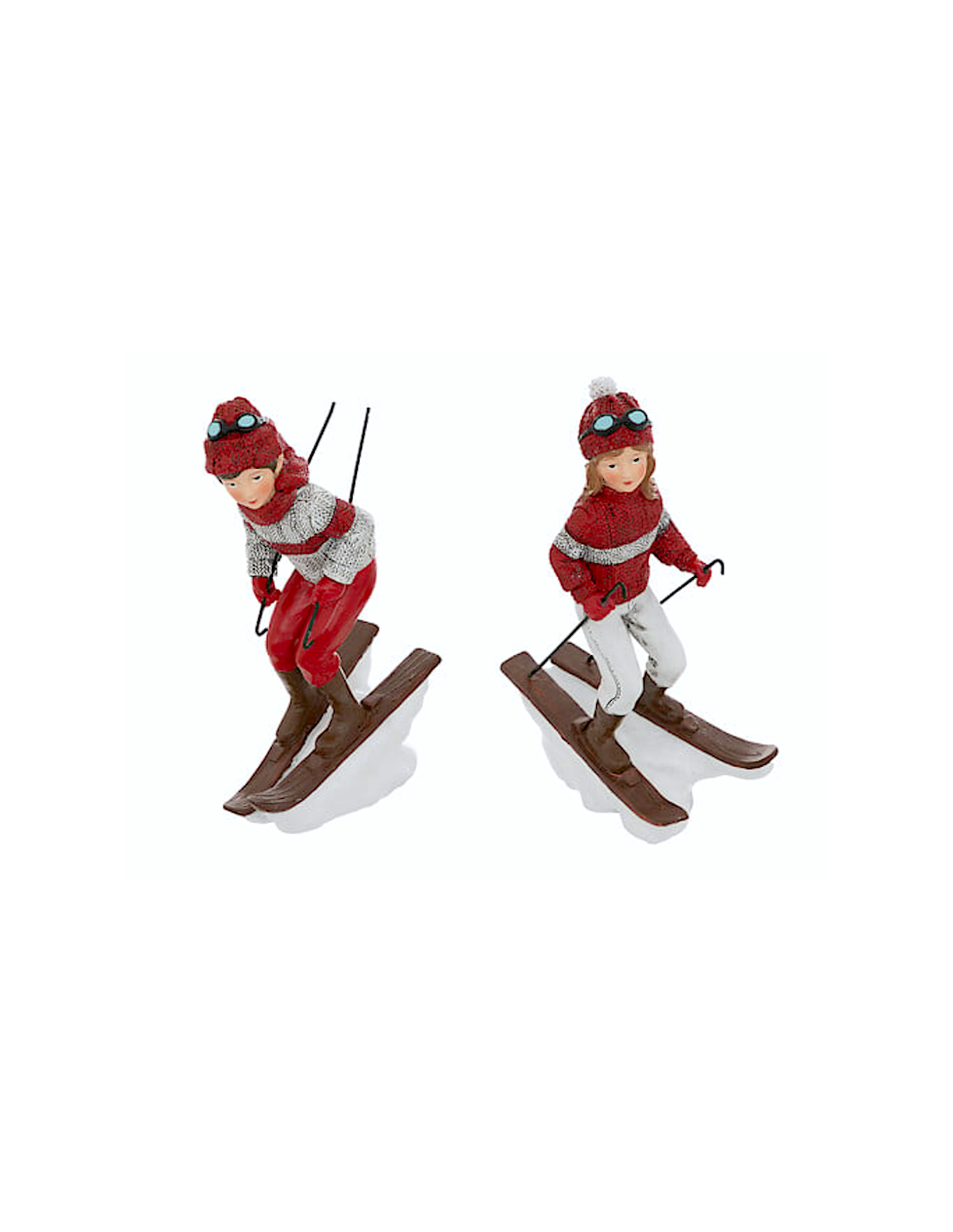 DECORAZIONE SCIATORE RESINA H19,5CM ASSORTITO