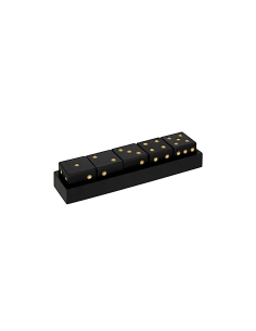 DECORAZIONE 5 DADI CON SUPPORTO 8X7X35CM MDF NERO