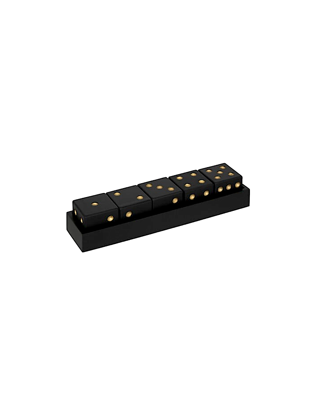 DECORAZIONE 5 DADI CON SUPPORTO 8X7X35CM MDF NERO
