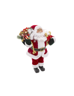 BABBO NATALE VELLUTO ROSSO 45CM