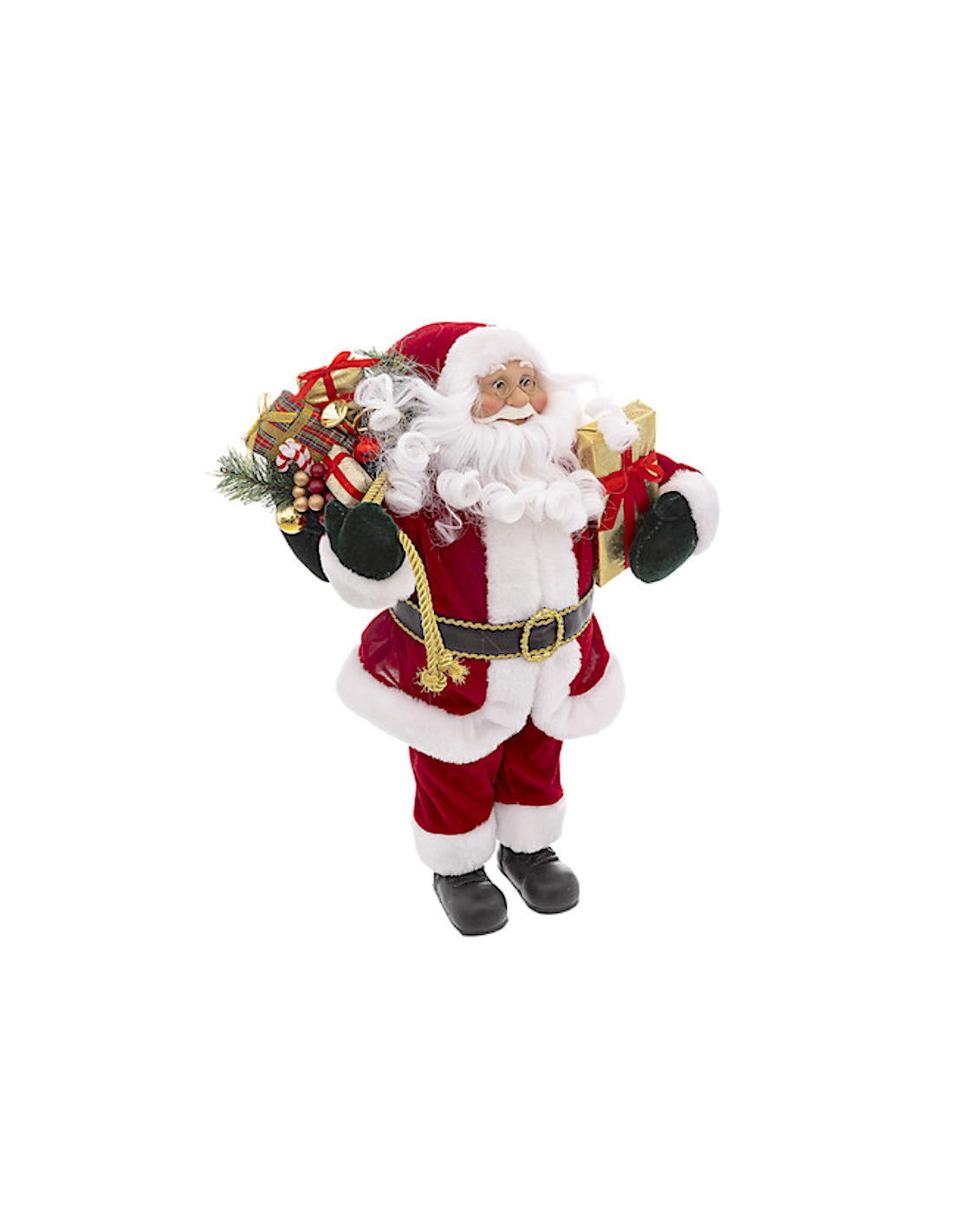 BABBO NATALE VELLUTO ROSSO 45CM