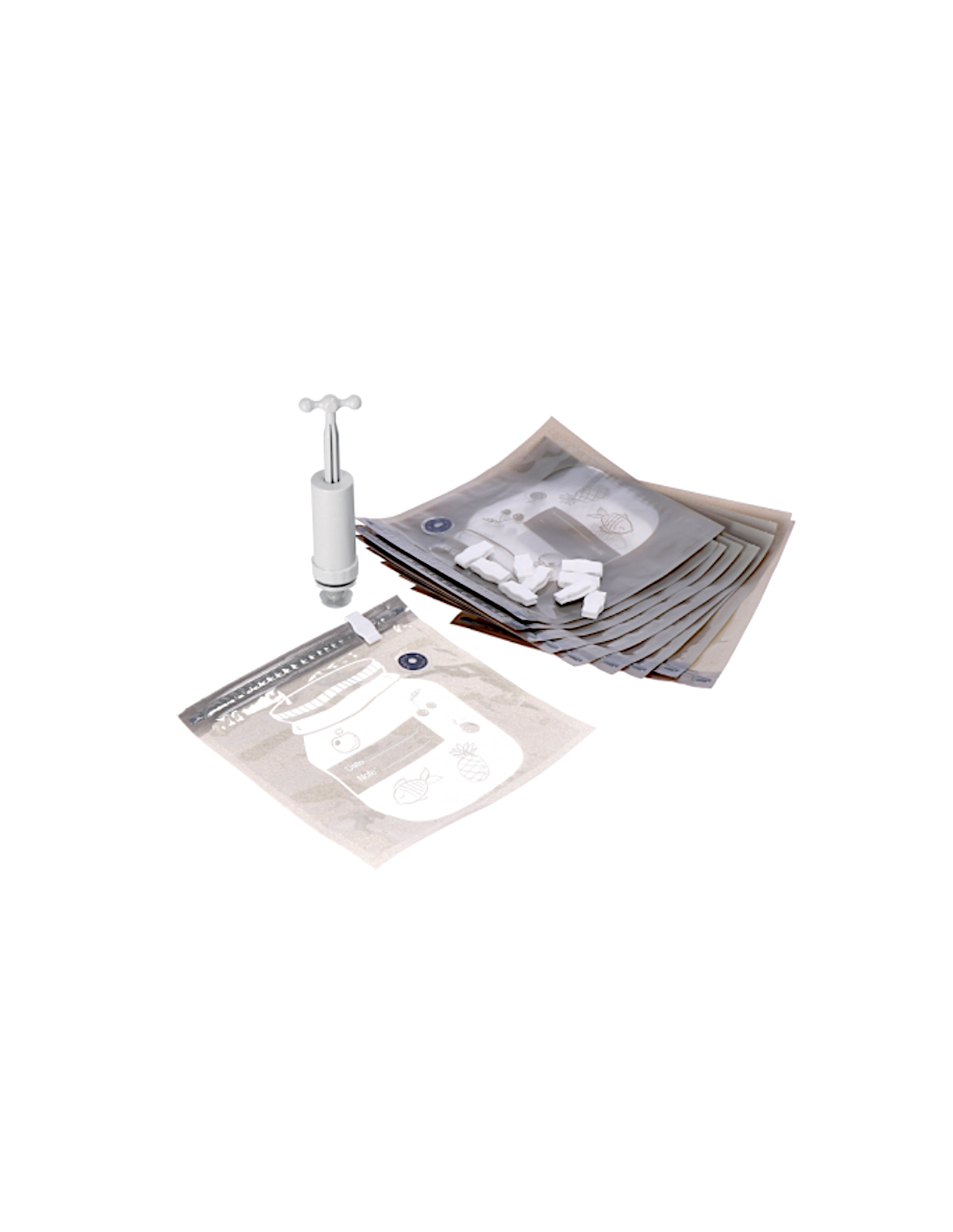 KIT SOTTOVUOTO 109002 10SACCHI POMPA+10CLIP 28X28
