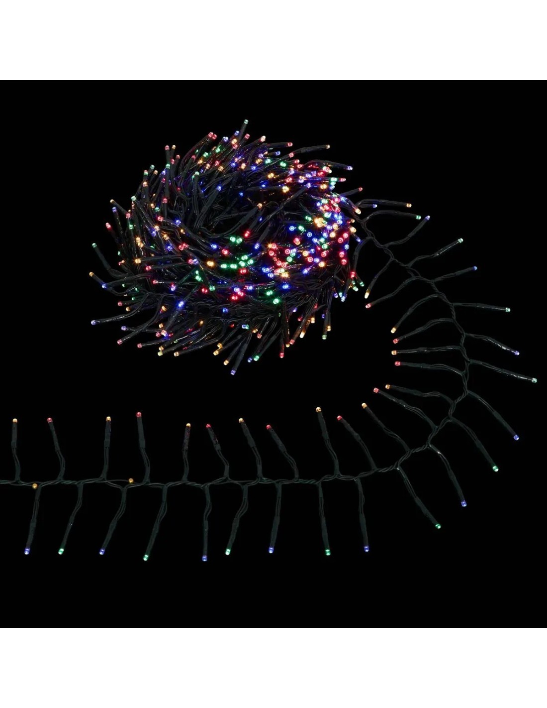 Boa Luminosa Professionale di Natale 10m 664 LED Multicolor, 8 Giochi di Luce, IP44 per Esterno e Interno
