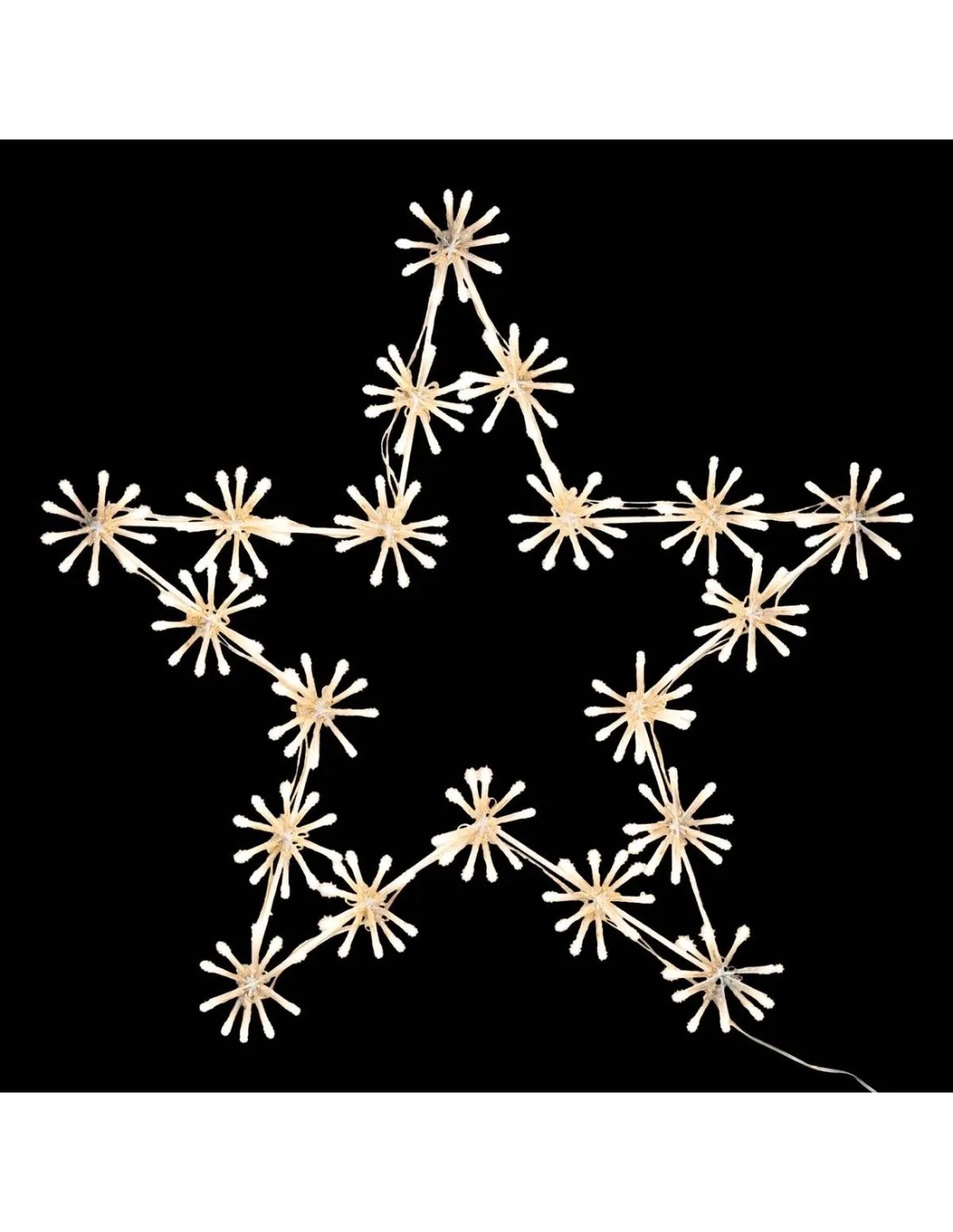 Decorazione Stella di Natale 60cm per Esterno, 200 LED Bianco Caldo, con Trasformatore, Uso Professionale