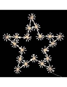 Decorazione Stella di Natale 60cm per Esterno, 200 LED Bianco Caldo, con Trasformatore, Uso Professionale
