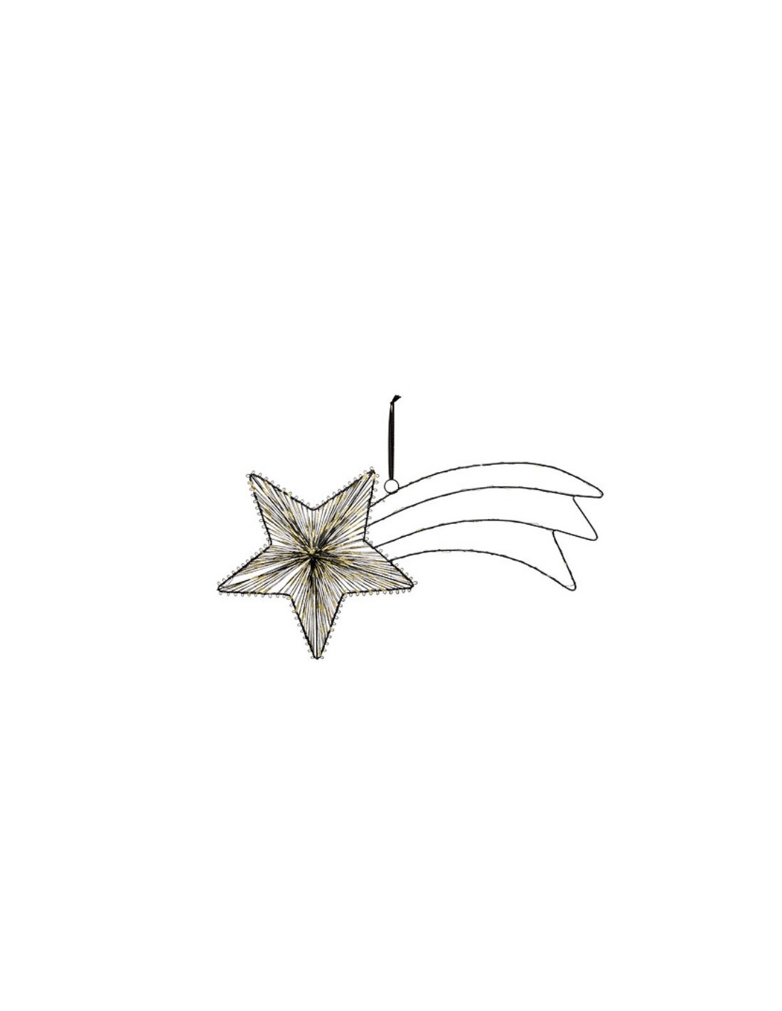 Stella di Natale Luminosa a Filo 45cm con 30 LED Bianco Caldo, Decorazione Elegante per Interni ed Eventi