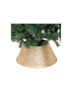 Base Copri Albero di Natale Dorata H56cm Golden Glitter, Copribase Decorativo Brillante