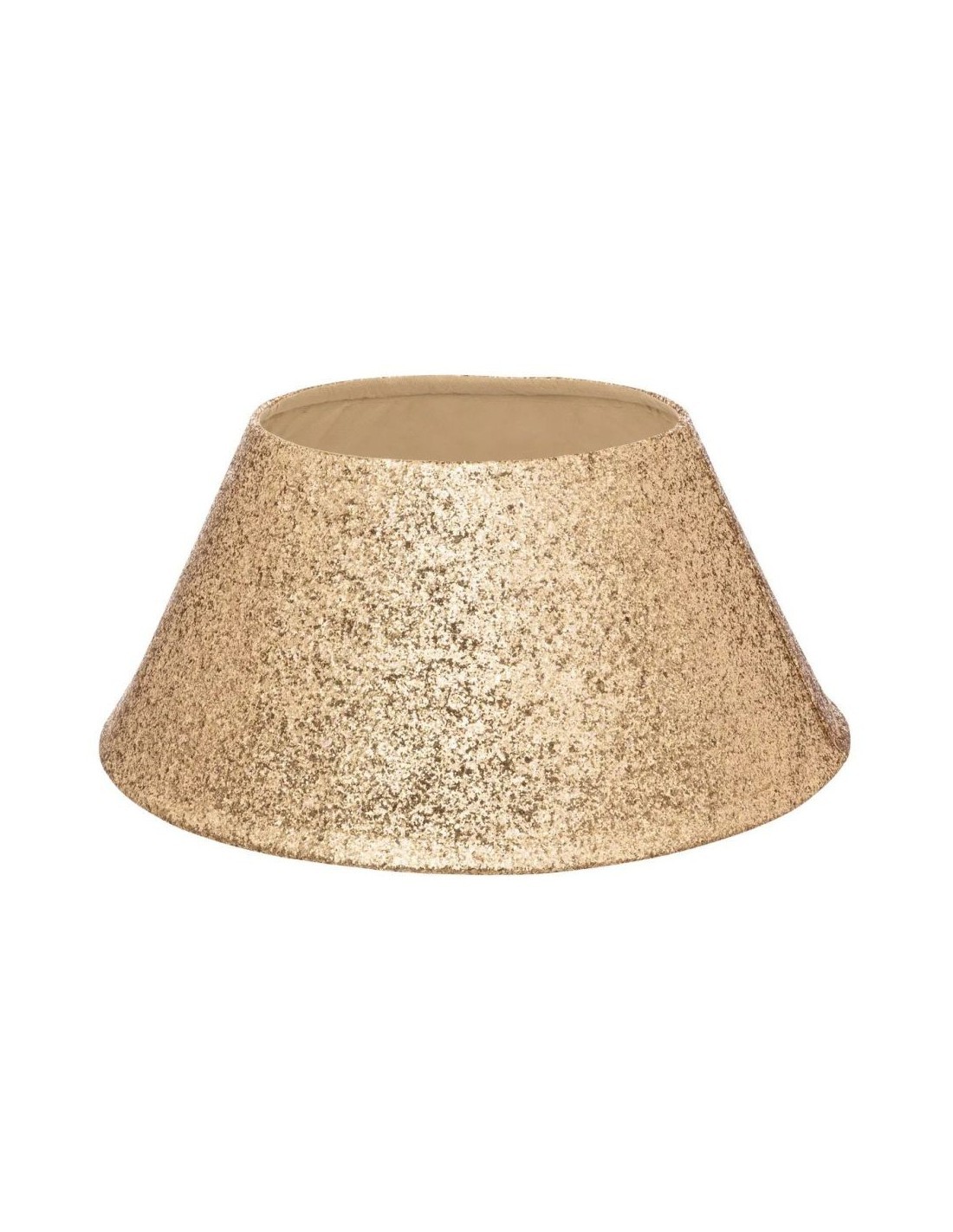 Base Copri Albero di Natale Dorata H56cm Golden Glitter, Copribase Decorativo Brillante
