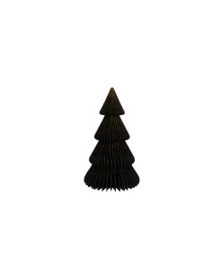 Albero di Natale Kami Black H90cm in Carta Pieghevole, Design Moderno Nero Elegante, Decorazione Natalizia