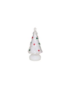Decorazione di Natale Albero 11cm in PVC con LED, Luminoso e Assortito, Addobbo Elegante per Interni