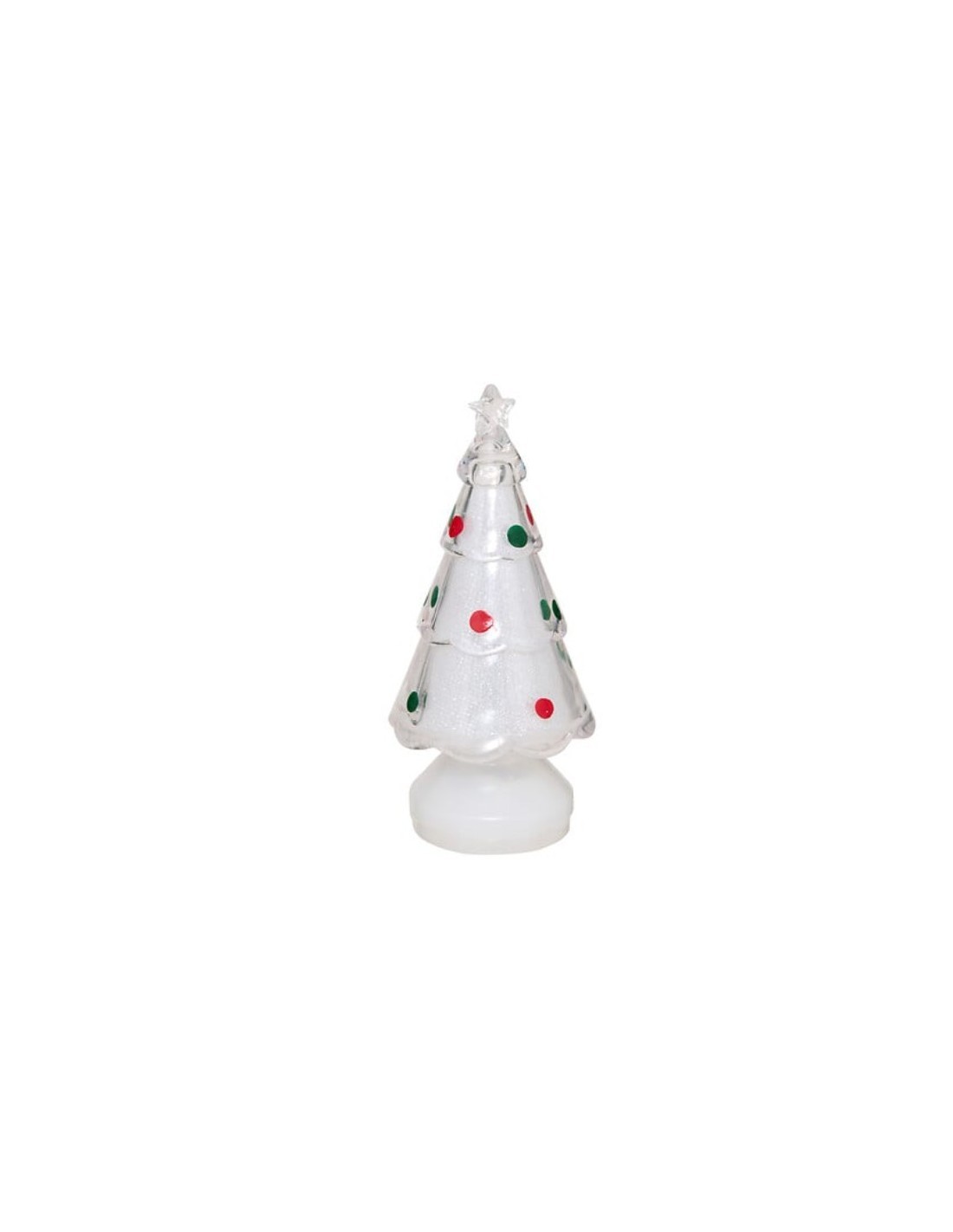 Decorazione di Natale Albero 11cm in PVC con LED, Luminoso e Assortito, Addobbo Elegante per Interni